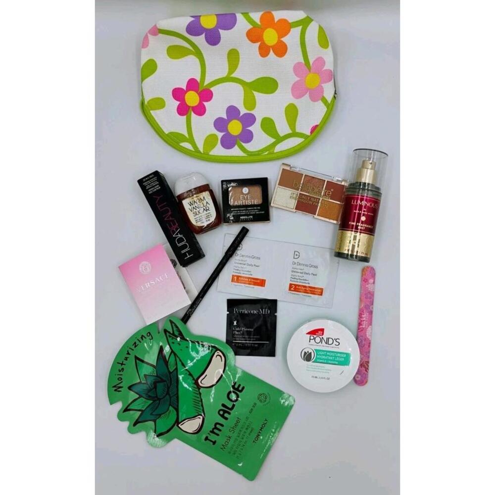 13 Pc Cosmetic Makeup Gift Set Stocking Stuffer Name Brand, Mix Sample Travel